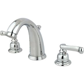 Kingston Brass KB982FL Royale Widespread Lavatory Faucet with Brass Pop-Up, Polished Brass,8-Inch Adjustable Center