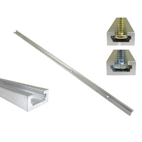 24" Aluminum T Track 3/4" by 3/8" Slot, Accepts 1/4" Hex Bolts, 1/4" or 5/16" T Bolts, Countersunk Holes Every 6" 112110