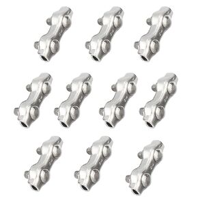 10 Pieces M2 Stainless Steel Duplex Wire Rope Clip Double Bolt Wire Rope Clips 2-Post Cable Clamp Stainless Steel Cable Clamp for 1/16" Diameter Wire Rope