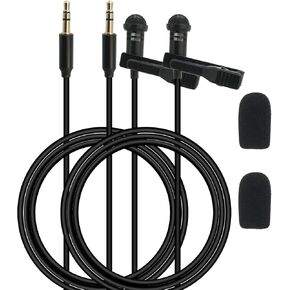 ميكروفون Lavalier مكون من قطعتين مناسب لجهاز Rode وجهاز الإرسال اللاسلكي Sennheiser/ME 2 ميكروفون - مشبك Lav، يمكن ارتداؤه، متعدد الاتجاهات، 3.5 مم TRS