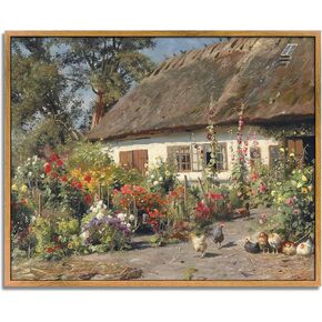 Colorful Farmhouse Painting Rustic Wildflower Prints Farmhouse Botanical Pictures Countryside Canvas Wall Art Farmhouse Wildflower Painting Nature Scenery Pictures Rustic Antique Wall Art 8x10in Framed