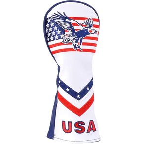 USA Eagle Golf Club Fairway Wood Head Cover American Stars Stripes Flag Pattern Design Leather Patriotic 3 5 Woods Headcover