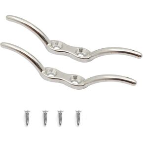 mollensiuer 2 Pieces Stainless Steel Window Cord Cleats with Screws Blind Cord Winders Rope Cleat Hook for Blinds Curtains Sun Screens Shades Ropes