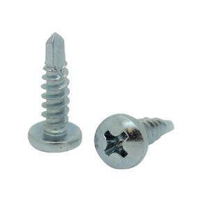100 Qty #10 x 5/8" Zinc Pan Head Phillips TEK Self Drilling Sheet Metal Screws (BCP81)