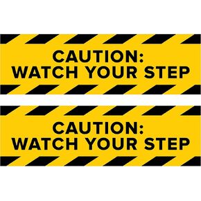 Caution Watch Your Step Sticker Signs (Pack of 2) | Workplace Safety Caution Wet Floor