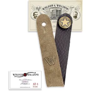 Walker & Williams AT-1 SB Brown Suede Leather Acoustic Guitar Strap Button Headstock Adaptor For Acoustic, Electric, And Bass Guitars