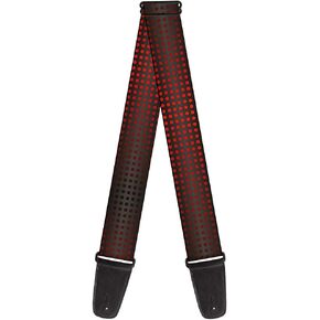 Buckle-Down Guitar Strap - Micro Polka Dots Transitions Black/Red - 2" Wide - 29-54" Length