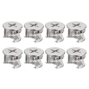 Furniture Cam Lock Nut, 8pcs 14.6x11.5mm Joint Connector Locking Nuts Furniture Connecting Cam Fittings