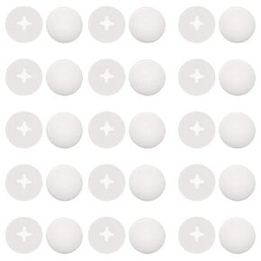 11mm/0.43" Screw Caps White Covers Self-Tapping Waterproof Screw Cap Cover for Phillips Screws Plastic White (200 Pcs)