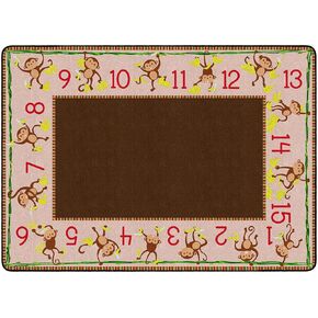 Flagship Carpets Multicolor Educational Rug for Kids Room or Playroom Mat, Home Learning Area or Classroom Carpet, (Seat 20), 6' x 8'4", Counting Monkeys(10)