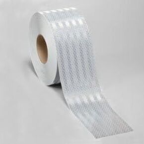 Safe Way Traction 6" Wide x 10 Foot Long of Diamond Grade™ 3M High Intensity Flexible Prismatic Reflective Drum Sheeting White 3310