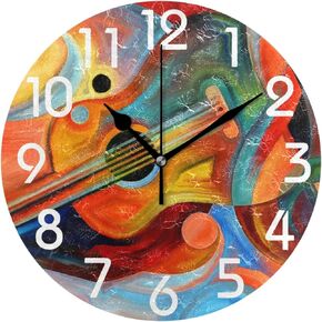 Naanle Stylish Underwater World Sea Turtle Dolphin Print Round Wall Clock, 9.5 Inch Battery Operated Quartz Analog Quiet Desk Clock for Home,Office,School