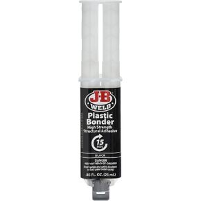 J-B Weld 50139 Plastic Bonder Body Panel Adhesive and Gap Filler Syringe - Dries Black - 0.25 Milliliter (2 Pack)