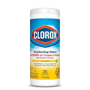 Clorox Disinfecting Wipes, Bleach Free Cleaning Wipes - Crisp Lemon, 35 Count