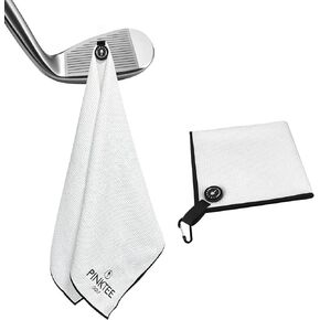 PINKTEE Magnetic Golf Towel, Microfiber Waffle Design for Golf Bag Towel Golf Cart Seat Covers or Cleaning Golf Clubs, Perfect Golf Gifts for Men Women (Black, 40x18'') in Saudi Arabia