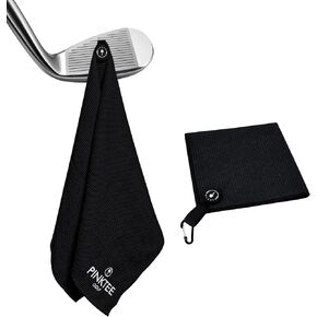 PINKTEE Magnetic Golf Towel, Microfiber Waffle Design for Golf Bag Towel Golf Cart Seat Covers or Cleaning Golf Clubs, Perfect Golf Gifts for Men Women (Black, 40x18'')