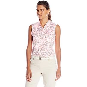 Greg Norman Collection Women's Sleeveless Leaf Print Polo Shirt