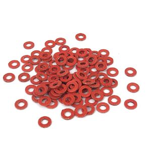 uxcell® 3mmx6mmx1mm Fiber Motherboard Insulating Washers Red 100pcs
