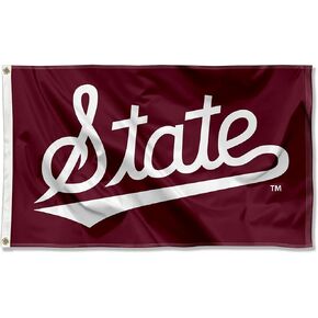 College Flags & Banners Co. - Mississippi State Bulldogs Script Logo Large Grommet Banner Flag