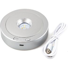 قاعدة عرض دوارة، قاعدة LED، منصة عرض دوارة دائرية، منصة دوارة مع 8 أوضاع إضاءة وسلك طاقة USB، قرص دوار للعرض الليلي للأكواب الزجاجية والكريستال الفنية والمجوهرات الدوارة in Kuwait