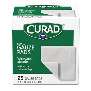 CURAD Sterile Pro-Gauze Pads, Not Made from Natural Rubber Latex, 2" x 2", Pack of 24