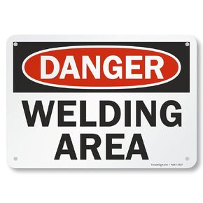 SmartSign "Danger Safety - Welding Area" Sign | 7" x 10" Aluminum