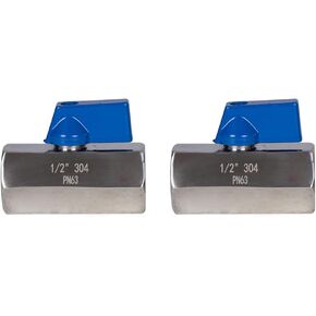 Stainless steel mini ball valve 1/2" NPT,female to female,shut off valve (pack of 2)