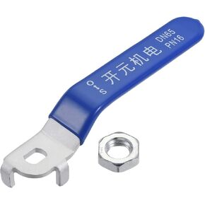 MECCANIXITY Lever Handle Iron Chrome Plated Thicken Replacement Quarter Turn with Plastic Grip Blue for DN65 Ball Valve