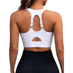 Blooming Jelly High Impact Sports Bra Zip Front Racerback Adjustable Straps Workout Running Tank Bras