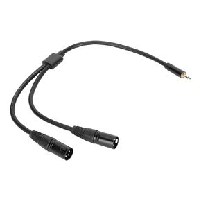 Dual Male XLR to 3.5mm Y-Splitter Cable, XLR Male to 1/8 Inch Mini Jack Stereo Aux Interconnect Audio Microphone Connection Cord - 1.6 Feet