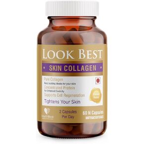 LookBest Skin Collagen Capsules, Skin Care, Skin Tightening, Marine Collagen |Pack of 60 Capsules