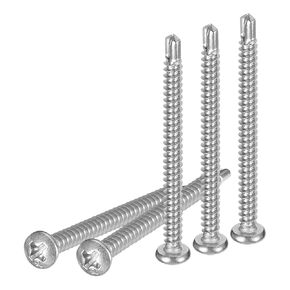 #10x2-1/2" Pan Head Self Drilling Screws - 90Pack - 410 Stainless Steel Phillips Drive Self Tapping Sheet Metal Screws
