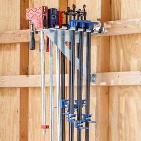 Rockler HD Pipe Clamp Rack – Rack Helps to Store Heavy Duty Clamps – 12 Gauge Galvanized Steel Pipe Clamps – Store Full Rack of Clamps up to 60" Long - Garage Workshop Organizers & Storage