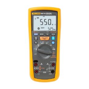 Fluke 1587 FC 2-in-1 Insulation Multimeter, True-RMS, Selectable Insulation Test Voltages Up To 1000 V, Pi/DAR Timed Ratio Tests, Measures Frequency, Includes Low-Pass Filter For Motor Drive VFD