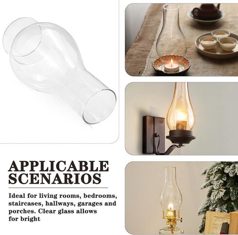 غطاء مصباح الزيت الزجاجي الزجاج الشفاف غطاء مصباح الكيروسين مصباح زيت مدخنة مصباح الكيروسين المنفوخ يدويًا غطاء خفيف غطاء عاكس الضوء الزيتي العتيق in Kuwait