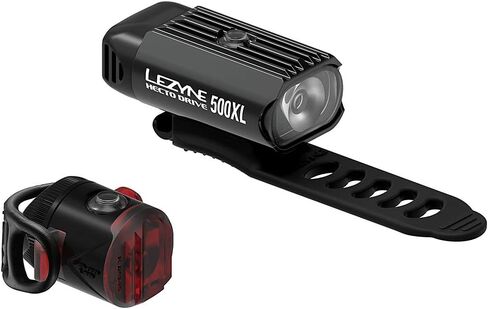 Lezyne Hecto Drive 500XL / Femto Drive زوج أضواء LED قابلة لإعادة الشحن عبر USB - أسود in Saudi Arabia