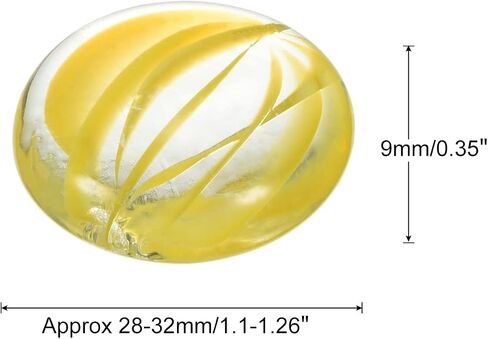 MECCANIXITY Decorative Flat Glass Marbles 28-32mm Rock Vase Filler Beads Pebbles Petal Yellow for Fish Tank Table Scatter Decor, 30 Pcs in Saudi Arabia