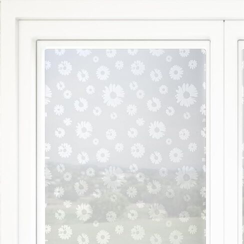 Navaris Privacy Film for Glass Windows - Frosted Window Film - Opaque Self Adhesive Covering - No Adhesives for Easy Application and Removal - Floral Print 2 in Saudi Arabia