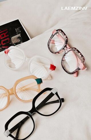 نظارة بلو لايت للنساء، إطار سميك مربع TR90، لنظارات الكمبيوتر ونظارات الألعاب LA038 in Kuwait