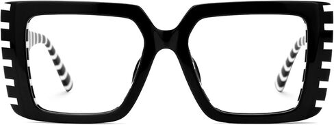 Zeelool Rectangle Glasses Frame for Women Men, Eyeglasses with Non-prescription Clear Lenses & Spring Hinge ZJGA838378 in Saudi Arabia