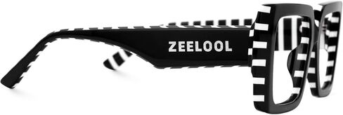 Zeelool Rectangle Glasses Frame for Women Men, Eyeglasses with Non-prescription Clear Lenses & Spring Hinge ZJGA838378 in Saudi Arabia