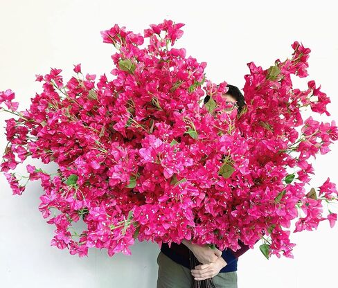 40Pcs in Bulk Artificial Bougainvillea Silk Flowers Branches Long Plant Stems 45" for Wedding Centerpieces, Bussiness Decoration Project, Indoor & Outdoor Decoration (Cream White - 40Pcs) in Saudi Arabia