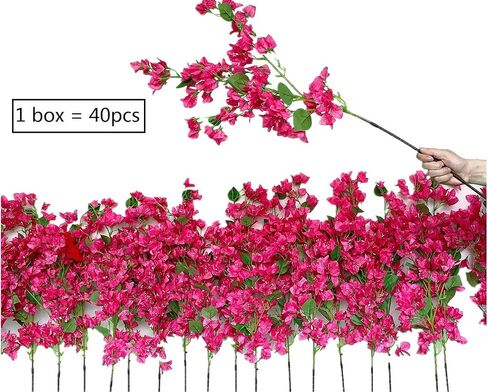 40Pcs in Bulk Artificial Bougainvillea Silk Flowers Branches Long Plant Stems 45" for Wedding Centerpieces, Bussiness Decoration Project, Indoor & Outdoor Decoration (Cream White - 40Pcs) in Saudi Arabia