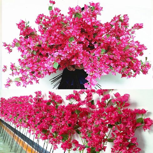 40Pcs in Bulk Artificial Bougainvillea Silk Flowers Branches Long Plant Stems 45" for Wedding Centerpieces, Bussiness Decoration Project, Indoor & Outdoor Decoration (Cream White - 40Pcs) in Saudi Arabia