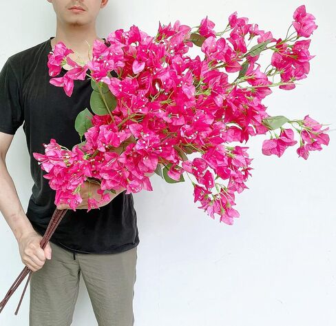 40Pcs in Bulk Artificial Bougainvillea Silk Flowers Branches Long Plant Stems 45" for Wedding Centerpieces, Bussiness Decoration Project, Indoor & Outdoor Decoration (Cream White - 40Pcs) in Saudi Arabia