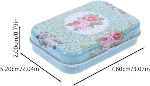 Ciieeo 12pcs Mini Trinket Coin Box Small Retro Flowers Containers with Lid Tinplate Jewelry Storage Case Rectangular Tin Box for Jewelry Beads in Saudi Arabia