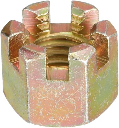 uxcell 5Pcs M12x1.75mm Hexagon Slotted Nut, Grade 8 Carbon Steel Hex Castle Nuts, Color Zinc in Saudi Arabia