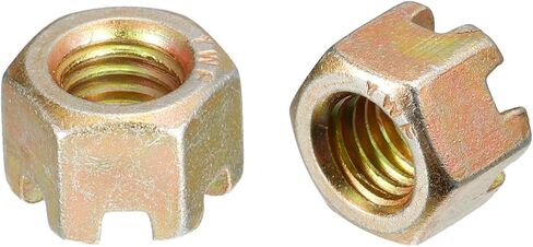 uxcell 5Pcs M12x1.75mm Hexagon Slotted Nut, Grade 8 Carbon Steel Hex Castle Nuts, Color Zinc in Saudi Arabia