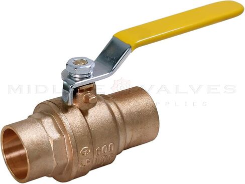 MIDLINE VALVE 822C234 Full Port Forged Brass Ball Valve with Solder Cups, 1/2'' in Saudi Arabia
