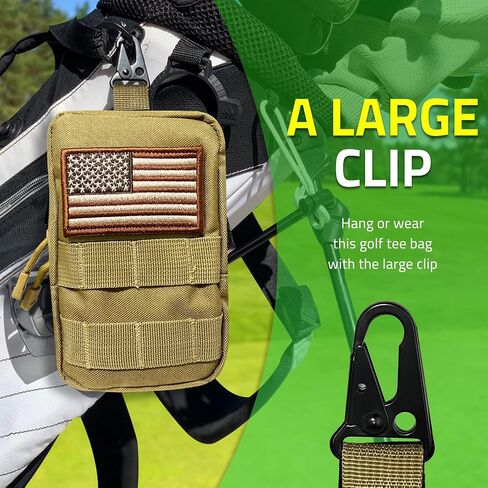 Golf Tee Bag, Professional Zipper Golf Players Valuables Tee/Ball Pouch Bag, Zipper Golf Utility Pouch with Clip to Attach on Golf Bag and Waist in Saudi Arabia